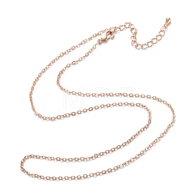 Brass Cable Chain Necklaces X-NJEW-K123-05RG-1