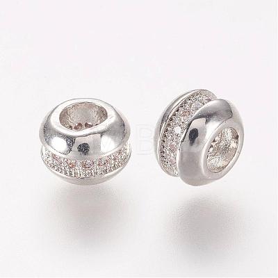 Brass Micro Pave Cubic Zirconia Beads ZIRC-J016-21P-1