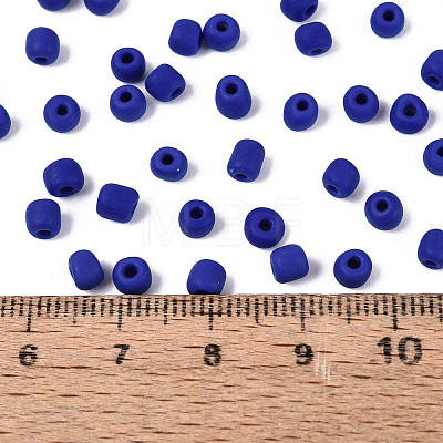 Frosted Opaque 6/0 Glass Seed Beads SEED-R029-4mm-A09-1