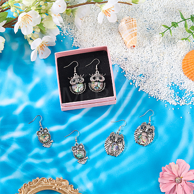 3 Pairs 3 Styles Alloy Dangle Earrings EJEW-WR0001-14-1