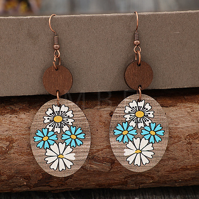 Wood Dangle Earrings FS-WGAEC85-01-1