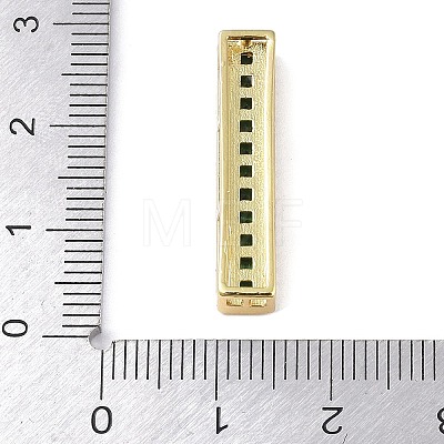 Rack Plating Brass Pave Cubic Zirconia Connector Charms KK-K341-42G-1