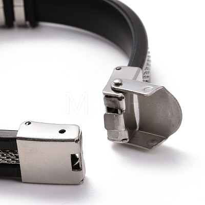 Men's Silicone Cord Bracelet BJEW-M206-02BP-1