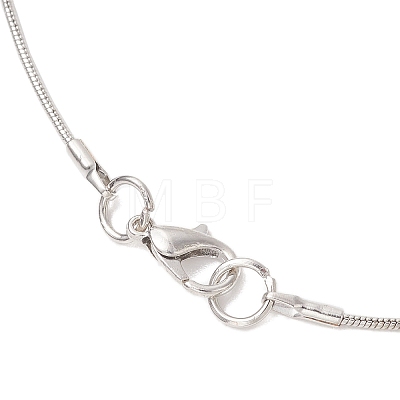 Ocean Alloy Sea Animal and Faceted Glass Teardrop Pendant Brass Round Snake Chain Necklaces for Women NJEW-JN05915-02-1