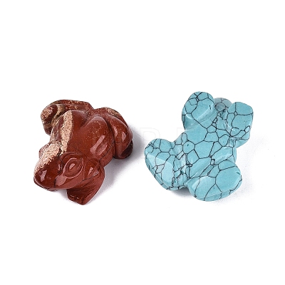 Natural & Synthetic Mixed Gemstone Frog Figurines Set G-Q615-11-1