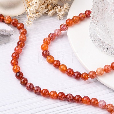 Natural Fire Crackle Agate Beads Strands G-G212-8mm-10-1