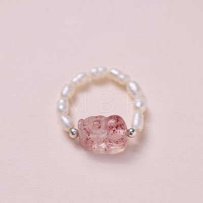 Adjustable Natural Tourmaline Bead Finger Rings FS-WGFFDB9-04-1