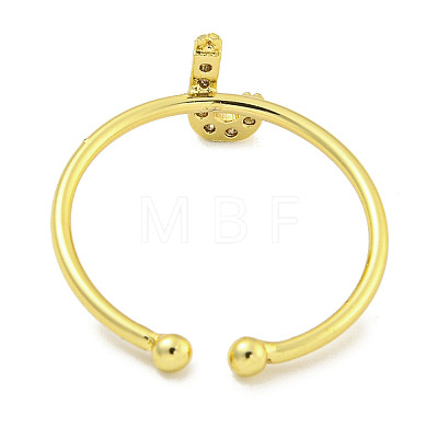 Rack Plating Brass Open Cuff Rings for Women RJEW-F162-02G-J-1