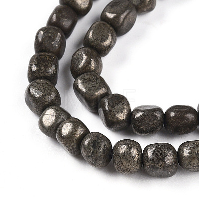 Natural Pyrite Beads Strands G-N346-04A-01-1
