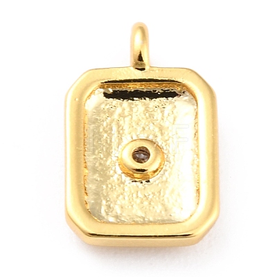 Brass Clear Cubic Zirconia Charms KK-J276-10G-1