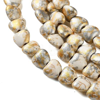 Spray Printed Synthetic Turquoise Beads Strands TURQ-P002-01A-06-1