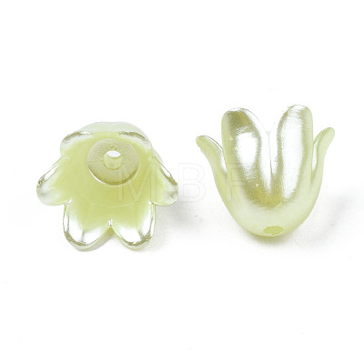 Spray Paint ABS Plastic Imitation Pearl Beads MACR-N013-001E-1