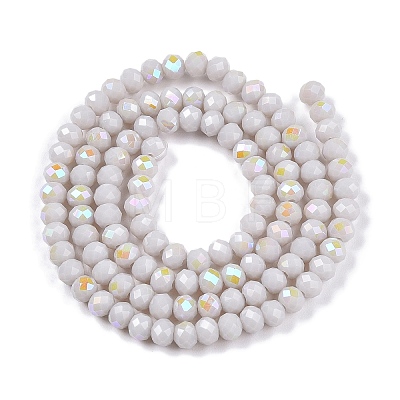 Electroplate Opaque Solid Color Glass Beads Strands EGLA-A044-P4mm-L19-1