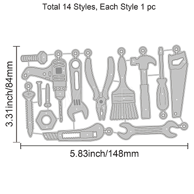 Carbon Steel Cutting Dies Stencils DIY-WH0309-1056-1