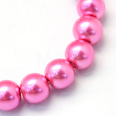Baking Paint Pearlized Glass Pearl Round Bead Strands X-HY-Q003-6mm-54-1