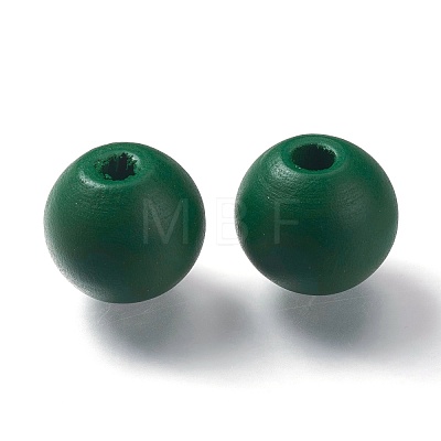 Painted Natural Wood Beads WOOD-A018-16mm-05-1