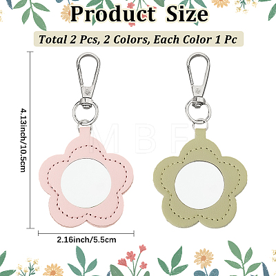 2Pcs 2 Colors PU Leather Pendant Decorations HJEW-CL0001-16B-1