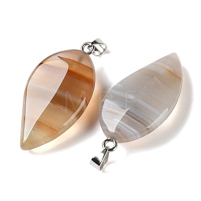 Natural Banded Agate Pendants GG-CBACB71-05P-19-1