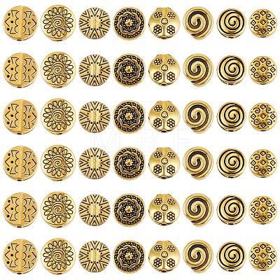 160Pcs 8 Styles Tibetan Style Alloy Beads FIND-PA0001-65A-1