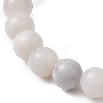 Round Natural Dendritic Agate Beaded Stretch Bracelets for Women BJEW-JB11045-02-1