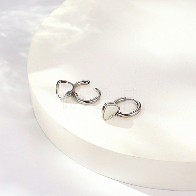 3 Pairs 3 Style 304 Stainless Steel Dangle Hoop Earrings Set ZS0378-1