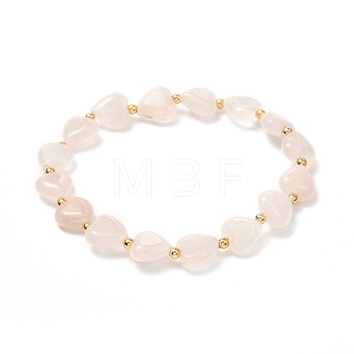 Heart Beads Stretch Bracelet for Girl Women BJEW-JB06938-01-1