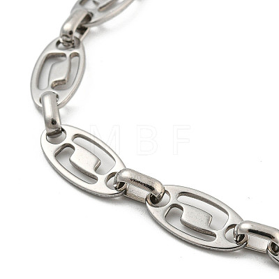 304 Stainless Steel Oval Link Chains Bracelets for Men & Women BJEW-D042-16P-1