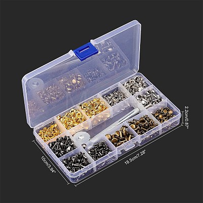 Double Cap Iron Rivets & Install Tool Sets DIY-WH0167-65-1
