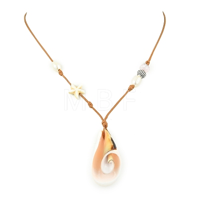 Shell Pendant Necklaces NJEW-TA00179-02-1