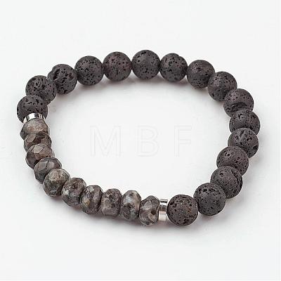 Natural Gemstone Stretch Bracelets BJEW-JB02662-1