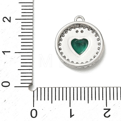 Brass Micro Pave Cubic Zirconia Pendants KK-CBA74BF-12P-01C-1