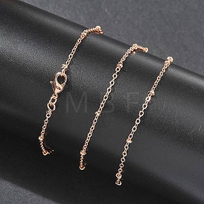 2mm Rack Plating Brass Satellite Chain Necklaces for Women Men MAK-L044-11RG-1