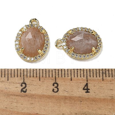 Natural Sunstone Faceted Oval Pendants G-I375-02G-06-1
