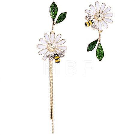 Daisy & Bee Enamel Asymmetric Earrings JE963A-1