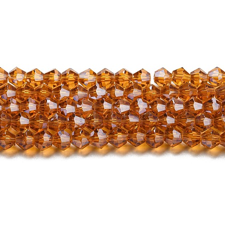 Transparent Electroplate Glass Beads Strands GLAA-F029-4mm-C28-1
