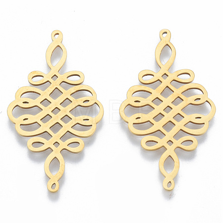 201 Stainless Steel Filigree Joiners Links STAS-N090-LA974-2-1