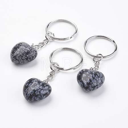 Natural Snowflake Obsidian Keychain KEYC-F019-02A-1