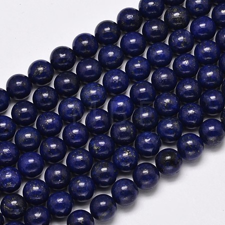 Dyed Natural Lapis Lazuli Round Bead Strands X-G-M290-8mm-AA-1