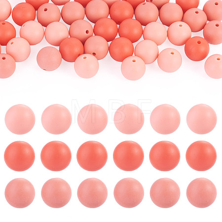 45Pcs 3 Colors Round Silicone Focal Beads SIL-TAD0001-01H-1