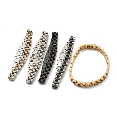 Ion Plating(IP) 304 Stainless Steel Thick Link Chain Bracelet BJEW-G649-10B-M-1
