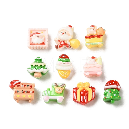 Christmas Opaque Resin Cabochons CRES-D323-02-1