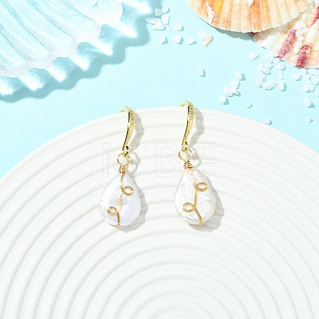 Baroque Natural Keshi Pearl Dangle Earrings EJEW-JE07064-01-1