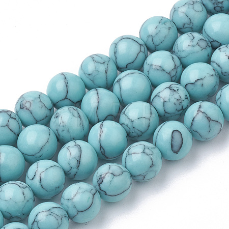 Synthetic Turquoise Beads Strands G-S295-11A-10mm-1