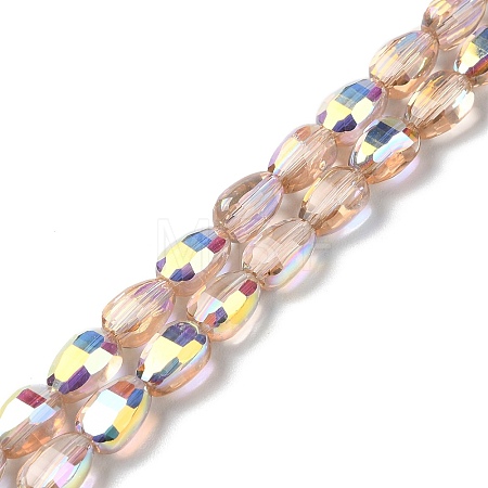 Transparent Electroplate Glass Beads Strands GLAA-Q099-F01-10-1