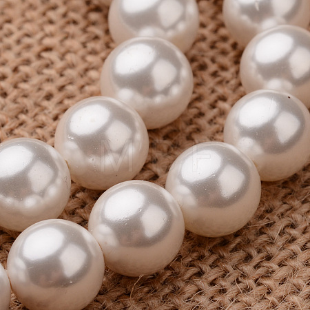 Polished Round Grade A Shell Pearl Bead Strands BSHE-M027-10mm-28-1
