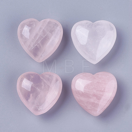 Natural Rose Quartz Heart Love Stone G-O174-13-1