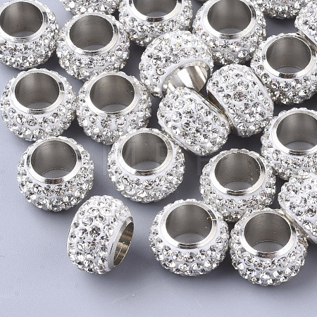 Polymer Clay Rhinestone Beads X-RB-S055-14-1