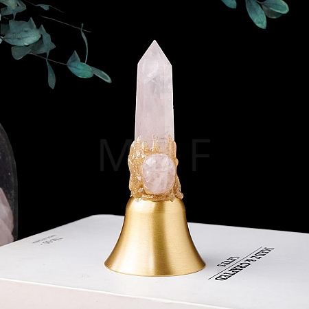 Natural Rose Quartz Bell Display Decoration PW-WGAB64F-03-1