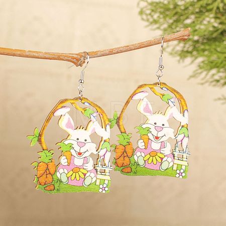 Easter Wood Dangle Earrings FS-WGC15A4-02-1