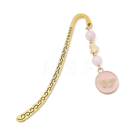 Natural Rose Quartz Bookmarks AJEW-JK00271-03-1